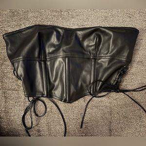 Leather corset crop top